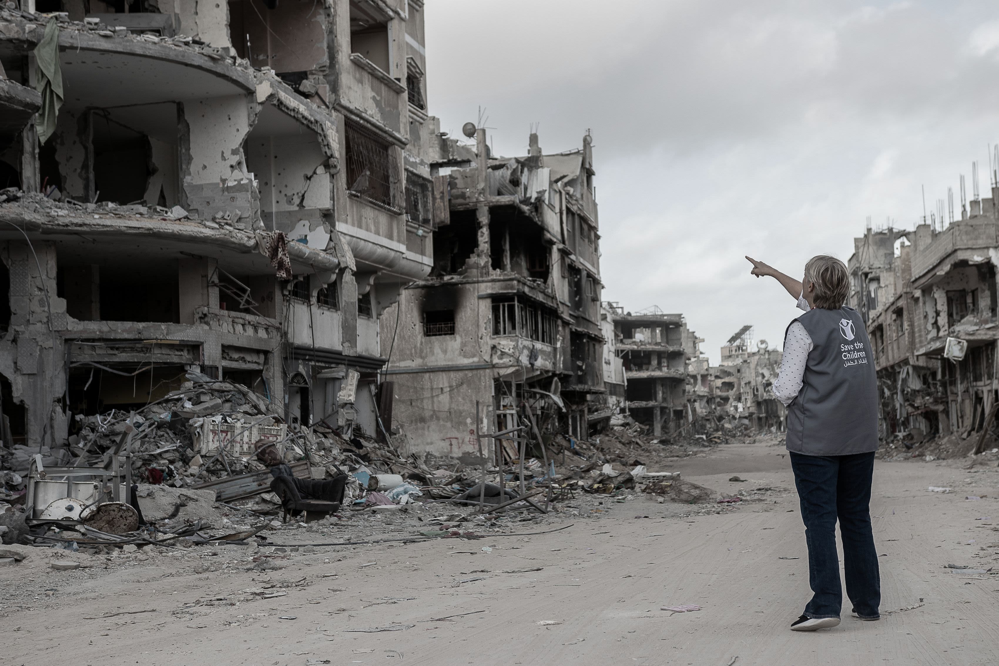 Karyn Beattie, Gaza Team Leader, assesses the destruction in Khan Younis